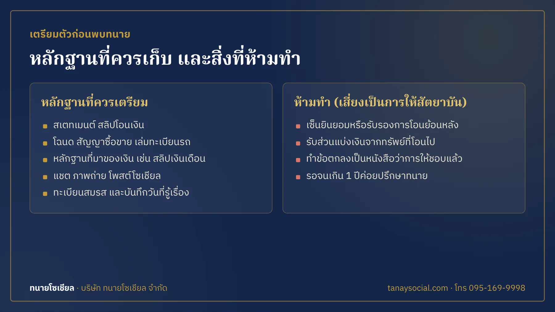 รายการหลักฐานที่ต้องเตรียมฟ้องเพิกถอนนิติกรรมสามีโอนเงินให้ชู้ และสิ่งที่ห้ามทำเพื่อไม่ให้เป็นการให้สัตยาบัน