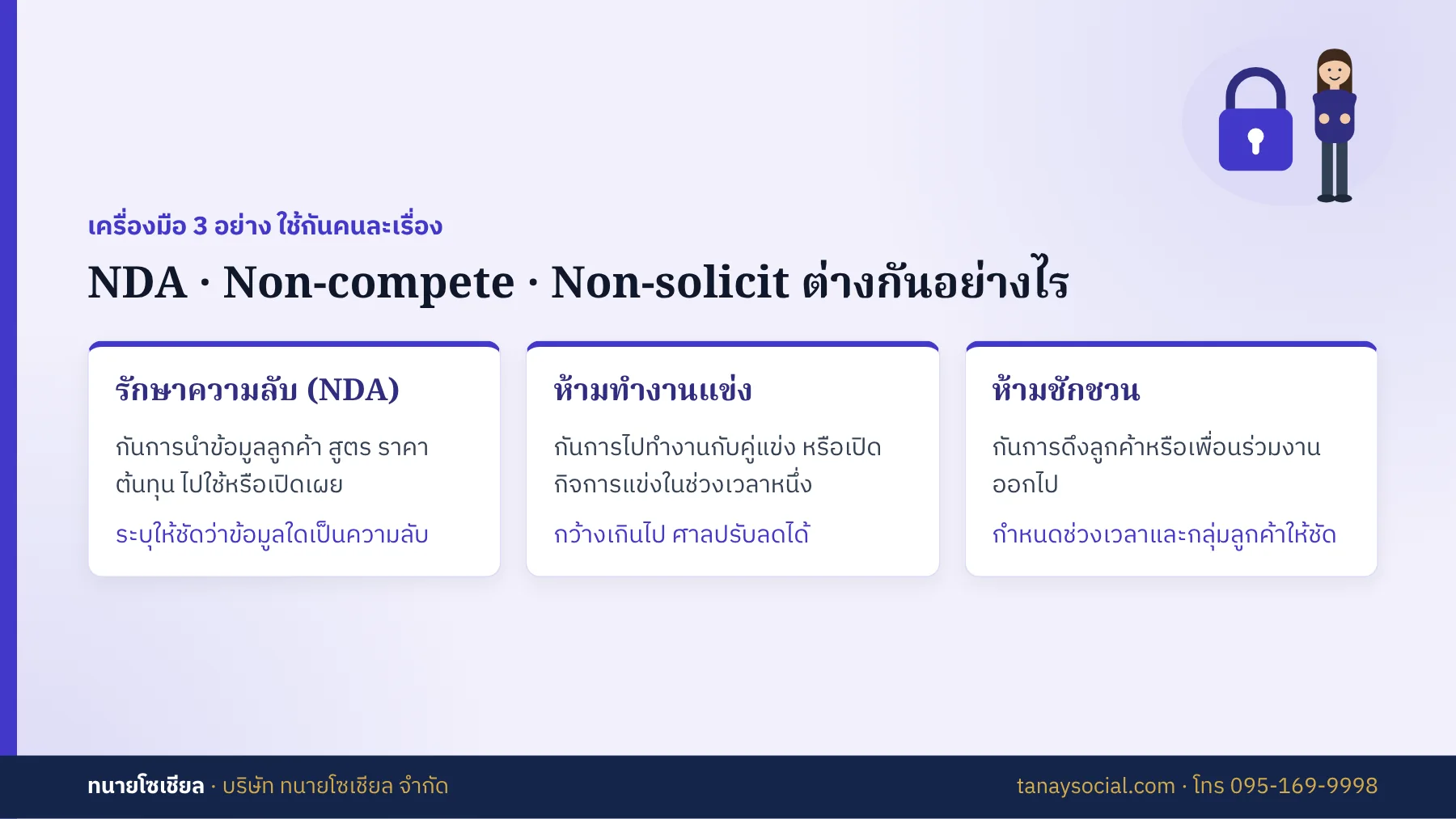 NDA ห้ามทำงานแข่ง และห้ามชักชวน เครื่องมือ 3 อย่างต่างกันอย่างไร